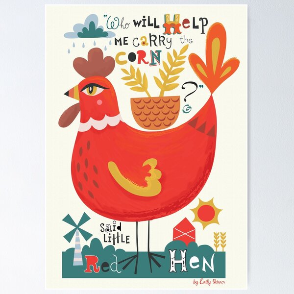 Item preview, Little Red Hen Children's Fairy tale artwork designed and sold by emilykskinner.