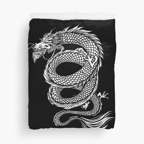 Item preview, White Japanese Dragon Tattoo Style designed and sold by EddieBalevo.