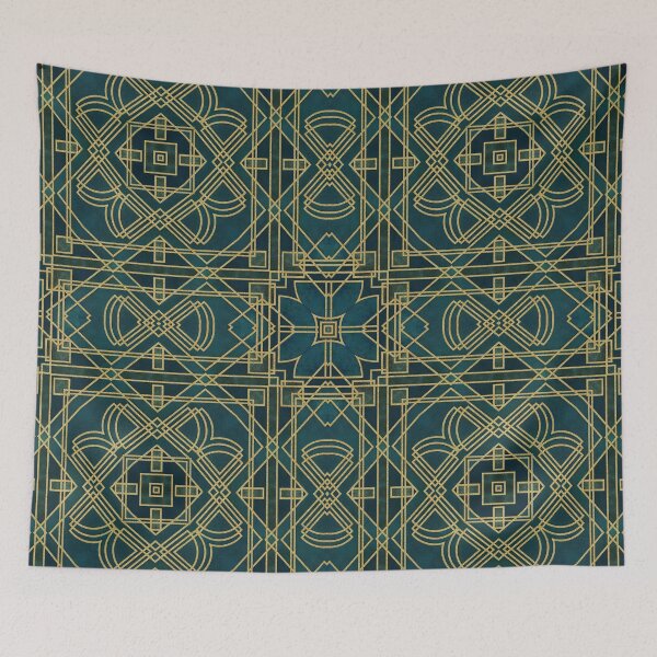 Item preview, Art Deco Gold Green Velvet designed and sold by artsandsoul.
