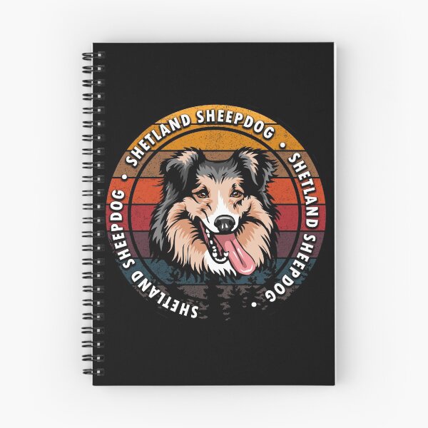 Item preview, Shetland Sheepdog distressed sunset retro dog face design designed and sold by SamRVstore.