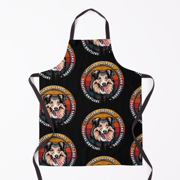 Item preview, Shetland Sheepdog distressed sunset retro dog face design designed and sold by SamRVstore.