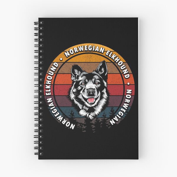 Item preview, Norwegian Elkhound distressed sunset retro dog face design designed and sold by SamRVstore.