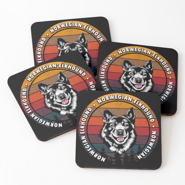 Item preview, Norwegian Elkhound distressed sunset retro dog face design designed and sold by SamRVstore.