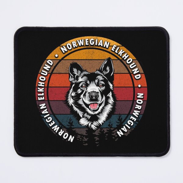 Item preview, Norwegian Elkhound distressed sunset retro dog face design designed and sold by SamRVstore.