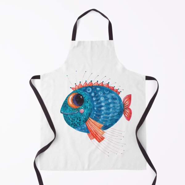 Item preview, Blue funny fish watercolor illustration designed and sold by Aleksandra Paranchenko.