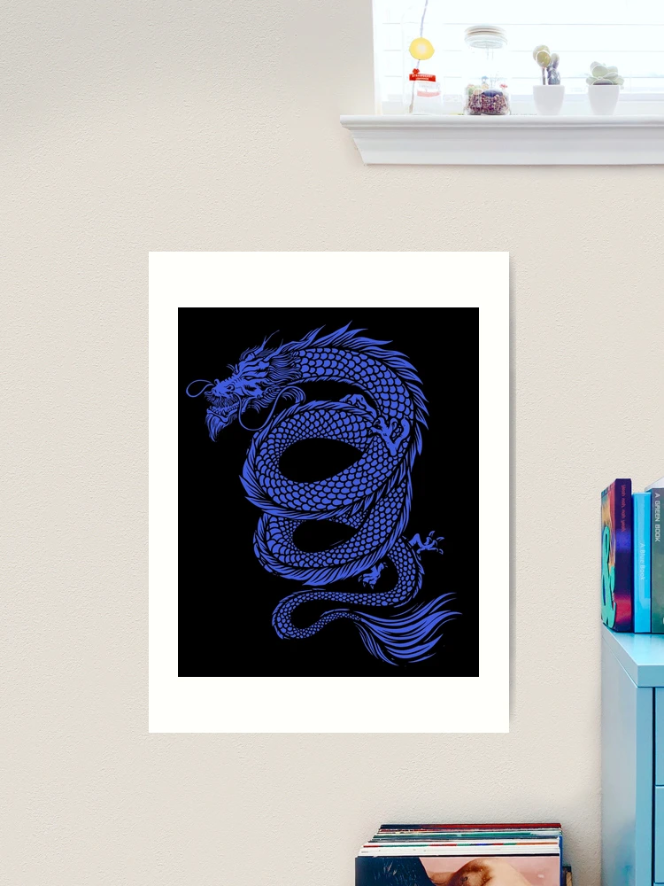 Blue Chinese Japanese Dragon