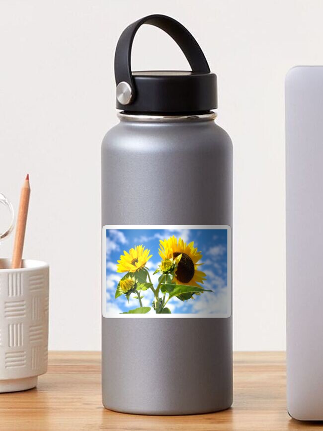 Thumbnail 1 of 3, Sticker, More Sunflowers designed and sold by BeckmogArt.