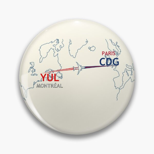 Artikelvorschau, YUL-CDG-Karte entworfen und verkauft von TransportTees.