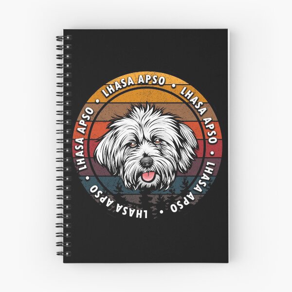 Item preview, Lhasa Apso distressed sunset retro dog face design designed and sold by SamRVstore.