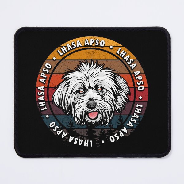 Item preview, Lhasa Apso distressed sunset retro dog face design designed and sold by SamRVstore.