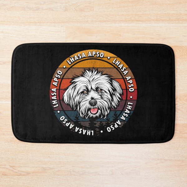 Item preview, Lhasa Apso distressed sunset retro dog face design designed and sold by SamRVstore.