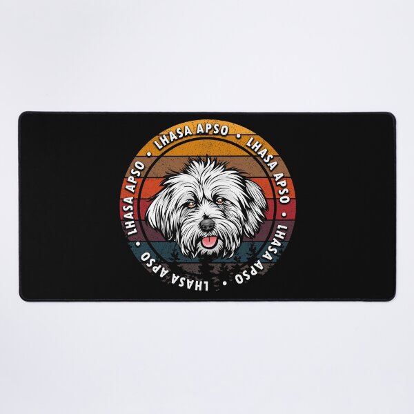 Item preview, Lhasa Apso distressed sunset retro dog face design designed and sold by SamRVstore.