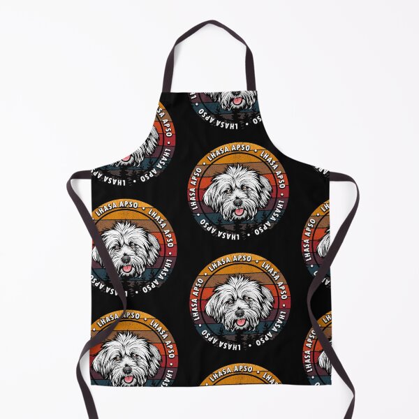 Item preview, Lhasa Apso distressed sunset retro dog face design designed and sold by SamRVstore.