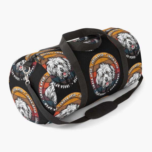 Item preview, Lhasa Apso distressed sunset retro dog face design designed and sold by SamRVstore.
