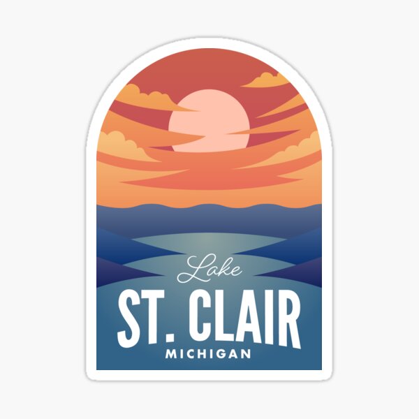 Item preview, Lake St. Clair MI Retro Sunset designed and sold by HalpinDesign.