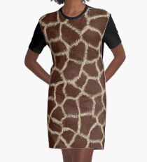 Giraffe Skin print Graphic T-Shirt Dress