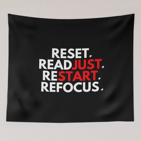 Item preview, Reset Readjust Restart Refocus - New Beginnings Inspirational Resolutions Motivational Quote  designed and sold by Vibbin4Life33.