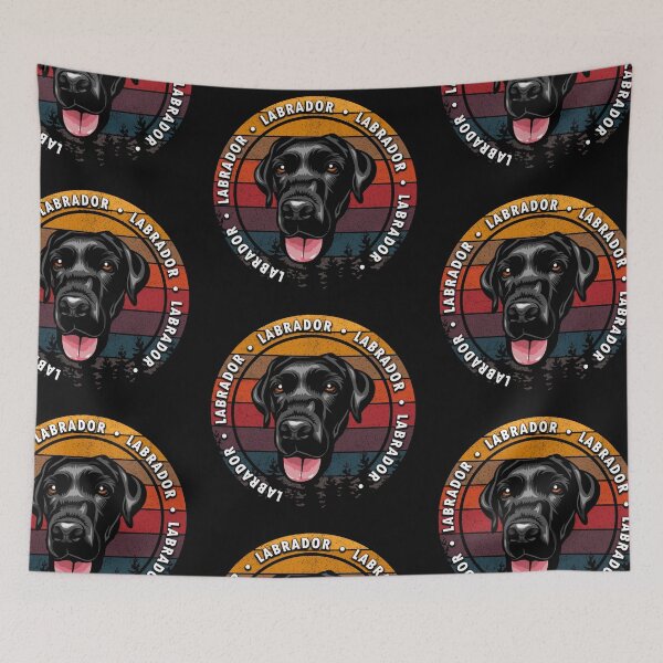 Item preview, Labrador distressed sunset retro dog face design designed and sold by SamRVstore.