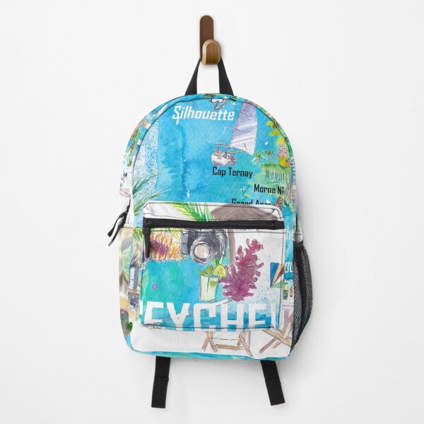 Item preview, Seychelles Islands Illustrated Travel Map with Tourist Highlights designed and sold by artshop77.