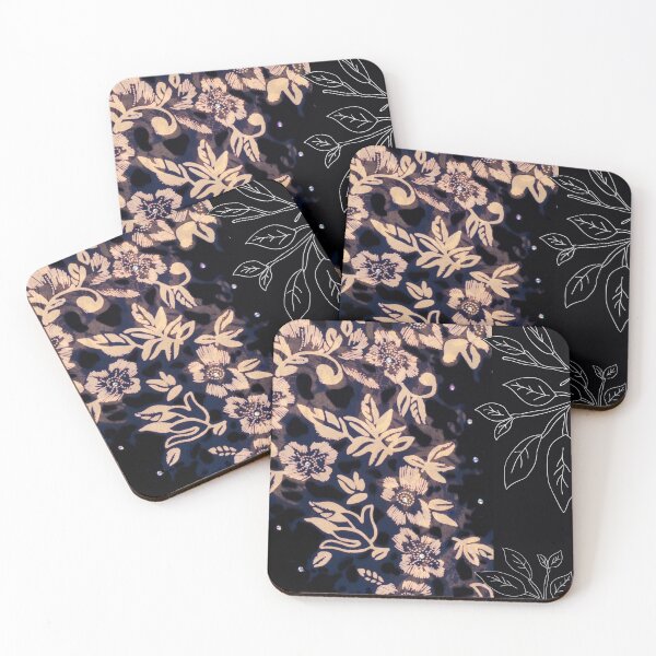 Aperçu de l'œuvre Fleurs de nuit luxueuses violet noir et or créée et vendue par Embodied Goddesses.