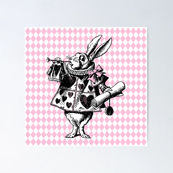Alice In Wonderland White Rabbit in Pink