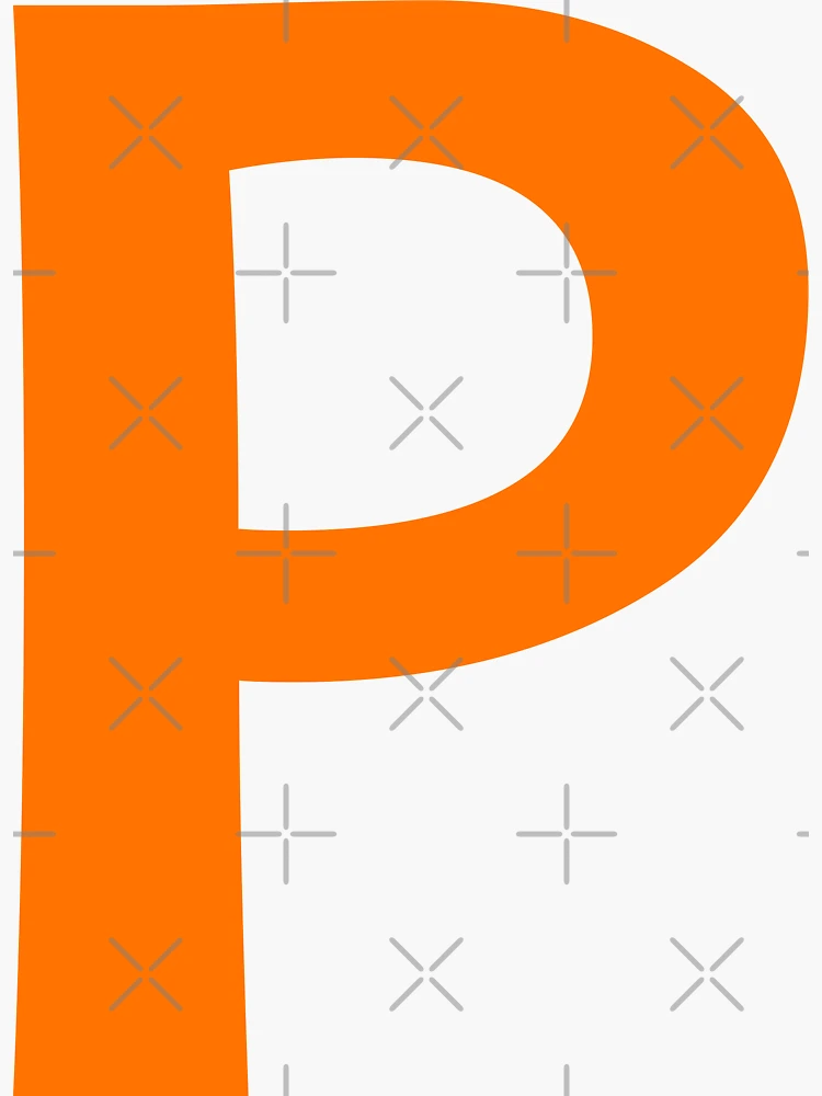 Orange color Letter P