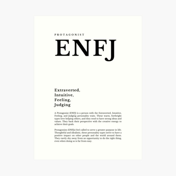 ENFJ - MBTI Protagonist Personality Art Board Print for Sale by BrainChaos