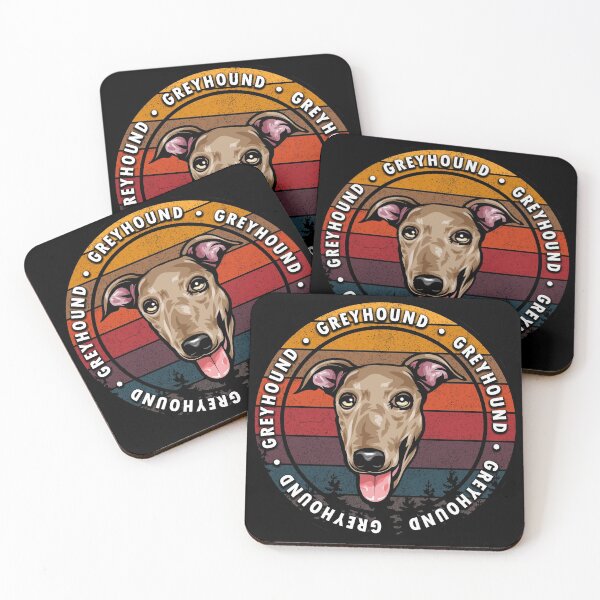 Item preview, Greyhound distressed sunset retro dog face design designed and sold by SamRVstore.