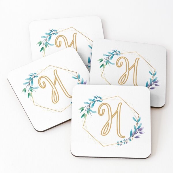 Item preview, Cursive Letter H Floral Frame designed and sold by LetterMom.