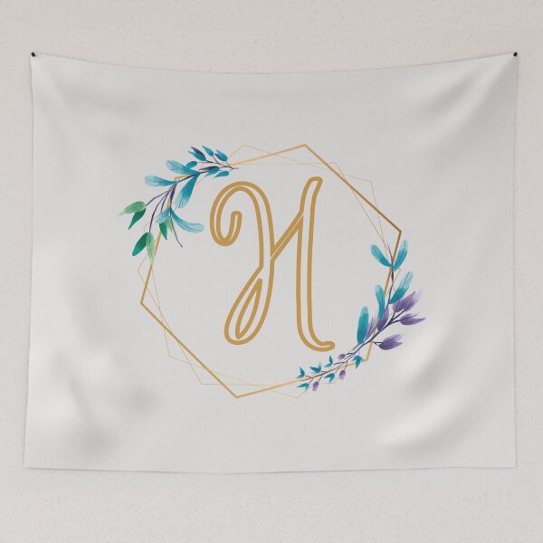 Item preview, Cursive Letter H Floral Frame designed and sold by LetterMom.