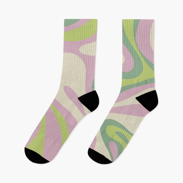 Item preview, Mod Swirl Retro Abstract Pattern in Soft Pastel Lavender Pink Lime Green Cream designed and sold by kierkegaard.