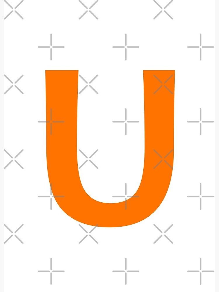 Orange color Letter U