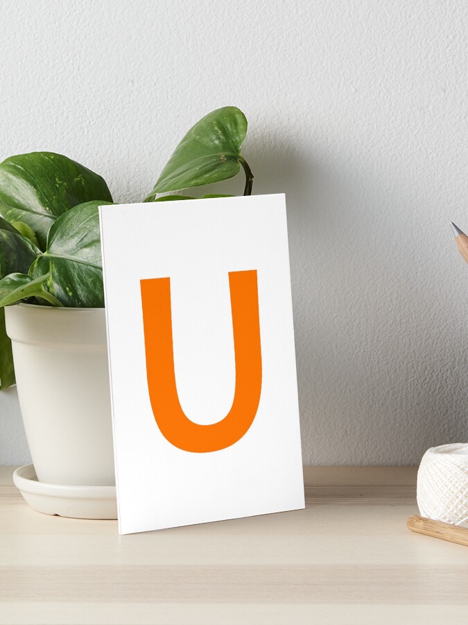Orange color Letter U