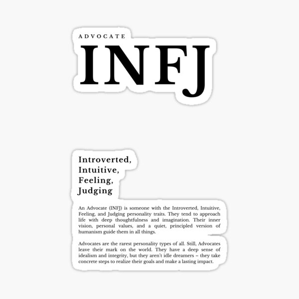 intj - mbti Sticker for Sale by verticalley