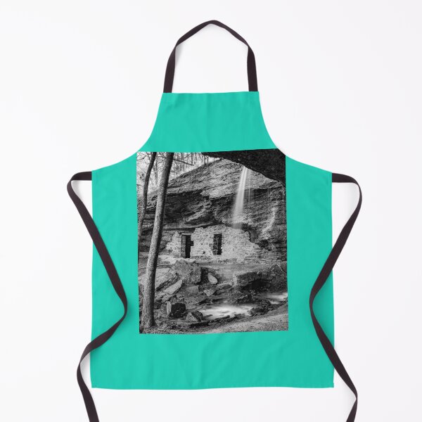 Item preview, Moonshiners Cave And Double Falls In Black and White - Devils Den State Park Graphic designed and sold by MadisnFoundry.