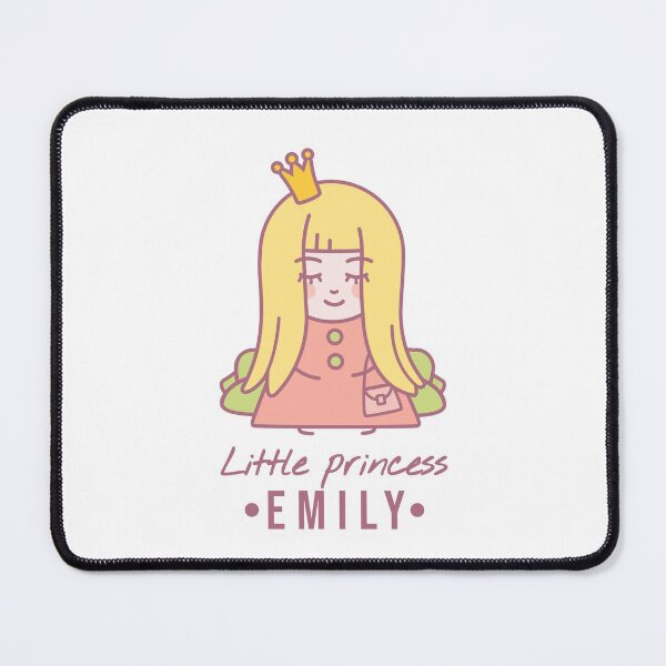 Item preview, Little princess Emily | Blonde girl with a crown on her head and a bag sits on the couch designed and sold by AnnaRuz.