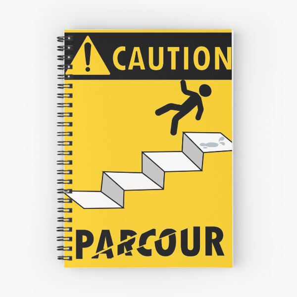 Item preview, CAUTION PARKOUR T-shirt black and yellow funny gift designed and sold by DSkoupi.