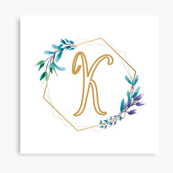Item preview, Cursive Letter K Floral Frame designed and sold by LetterMom.
