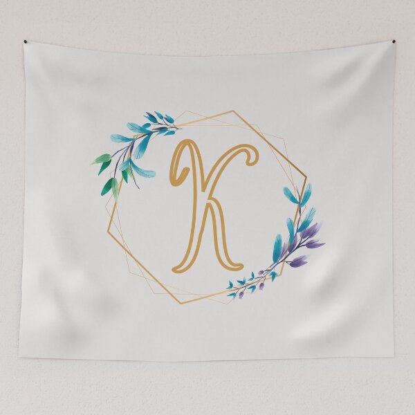 Item preview, Cursive Letter K Floral Frame designed and sold by LetterMom.