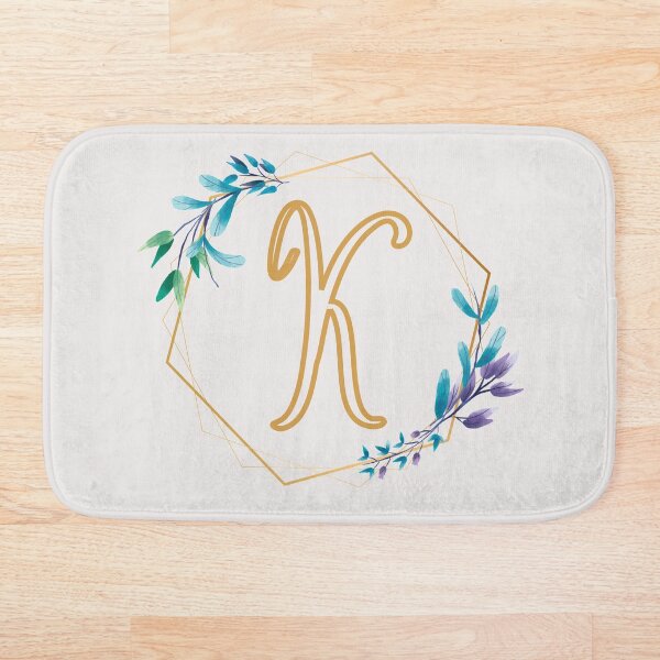 Aperçu de l'œuvre Cadre floral lettre K cursive créée et vendue par LetterMom.