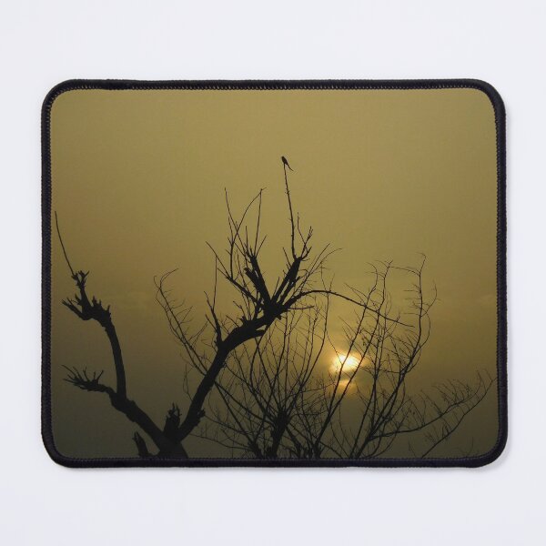 Item preview, Copper Sky, Silhouette tree and a lone bird with blurred sun at twiglight horizon. Love Nature. designed and sold by TheNatureTalent.