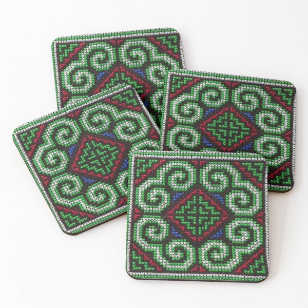 Item preview, Hmong Green Elephant Foot Pattern designed and sold by BabyVueHmongG.
