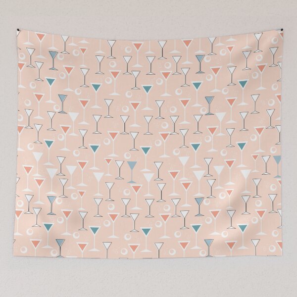 Item preview, Retro pastel martini glasses designed and sold by SweetCoolVibes.