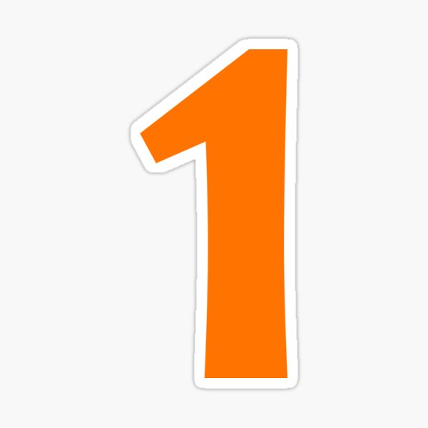 "Orange color Number 1 | Orange color Number One" Sticker by