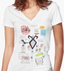 The Mortal Instruments collage Women's Fitted V-Neck T-Shirt