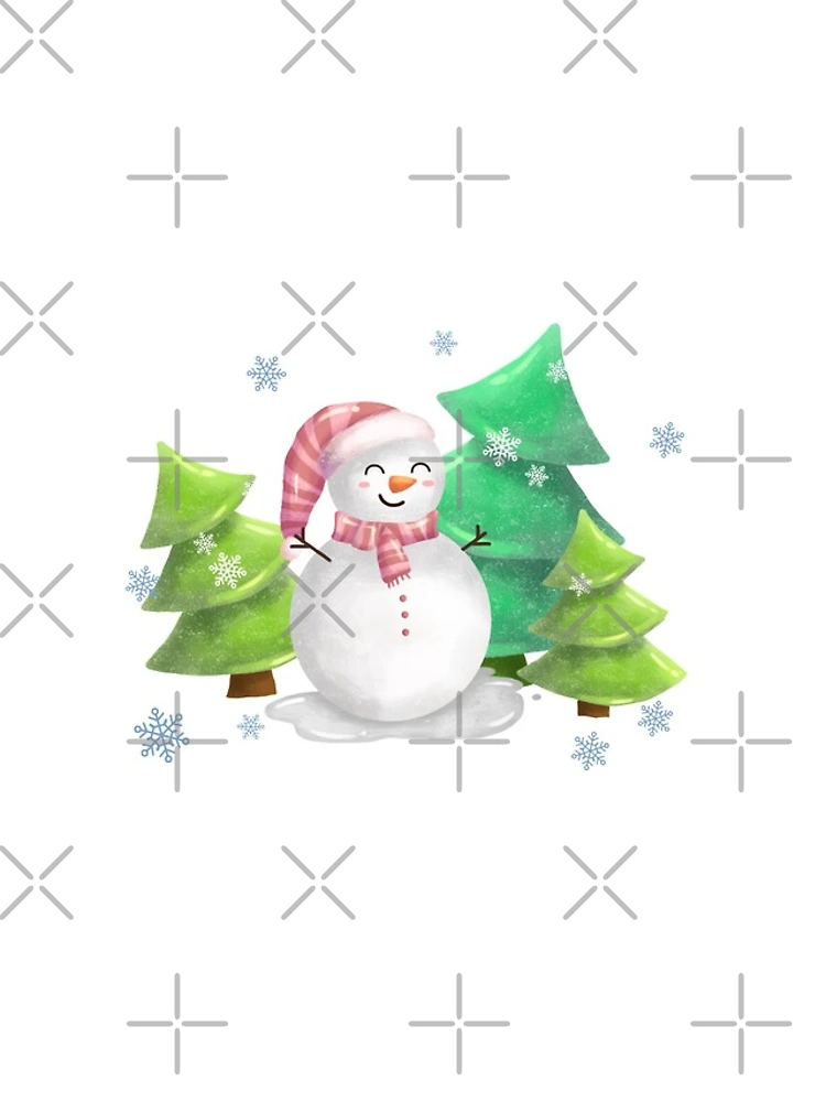 Thumbnail 4 of 4, iPhone Case, Snowman with pine trees designed and sold by RaspberryParty.