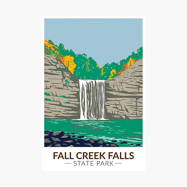 Item preview, Fall Creek Falls State Park Tennessee Vintage designed and sold by KrisSidDesigns.