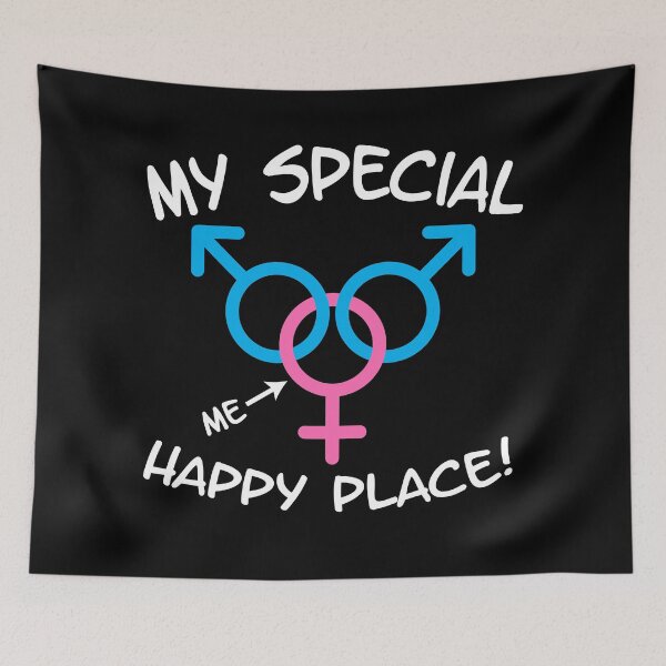 Item preview, My Special Happy Place MFM Threesome Swinger Lifestyle Design. For darker colors. designed and sold by swingersshop.