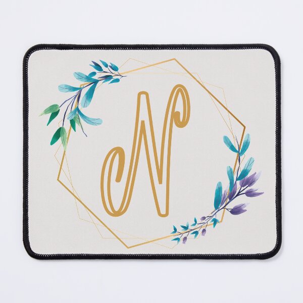Item preview, Cursive Letter N Floral Frame designed and sold by LetterMom.