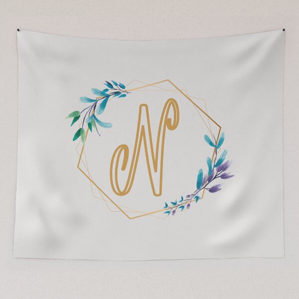 Item preview, Cursive Letter N Floral Frame designed and sold by LetterMom.